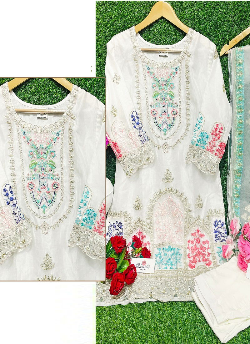 R 1073 By Ramsha Readymade Pakistani Suits Catalog